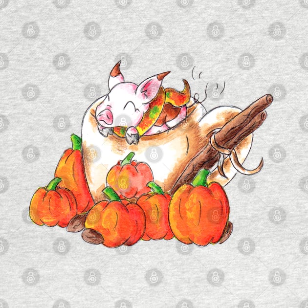 Pumpkin Spice Piggy by KristenOKeefeArt